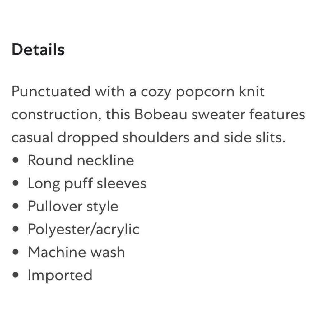Bobeau | Popcorn Pullover Sweater - Picture 5 of 5